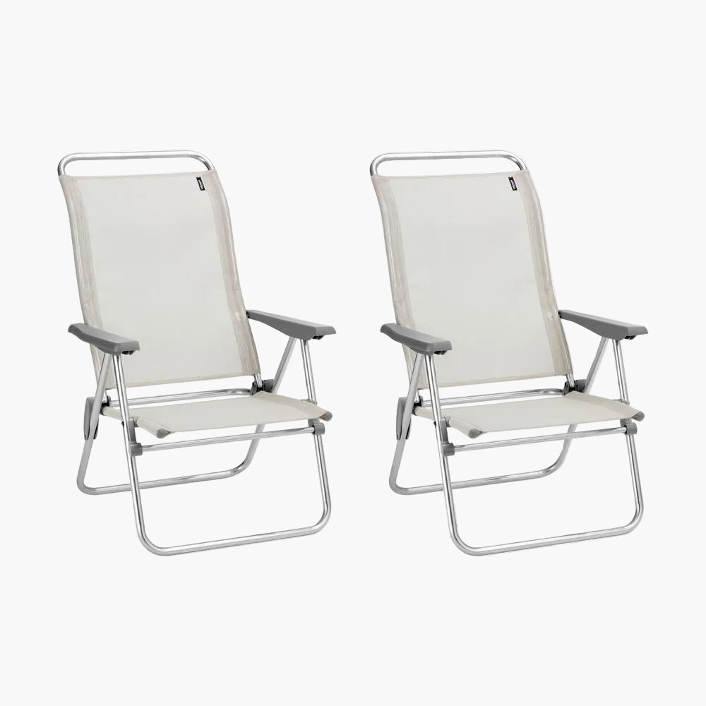 SET OF 2 LOW FOLDING ARMCHAIRS Lafuma
