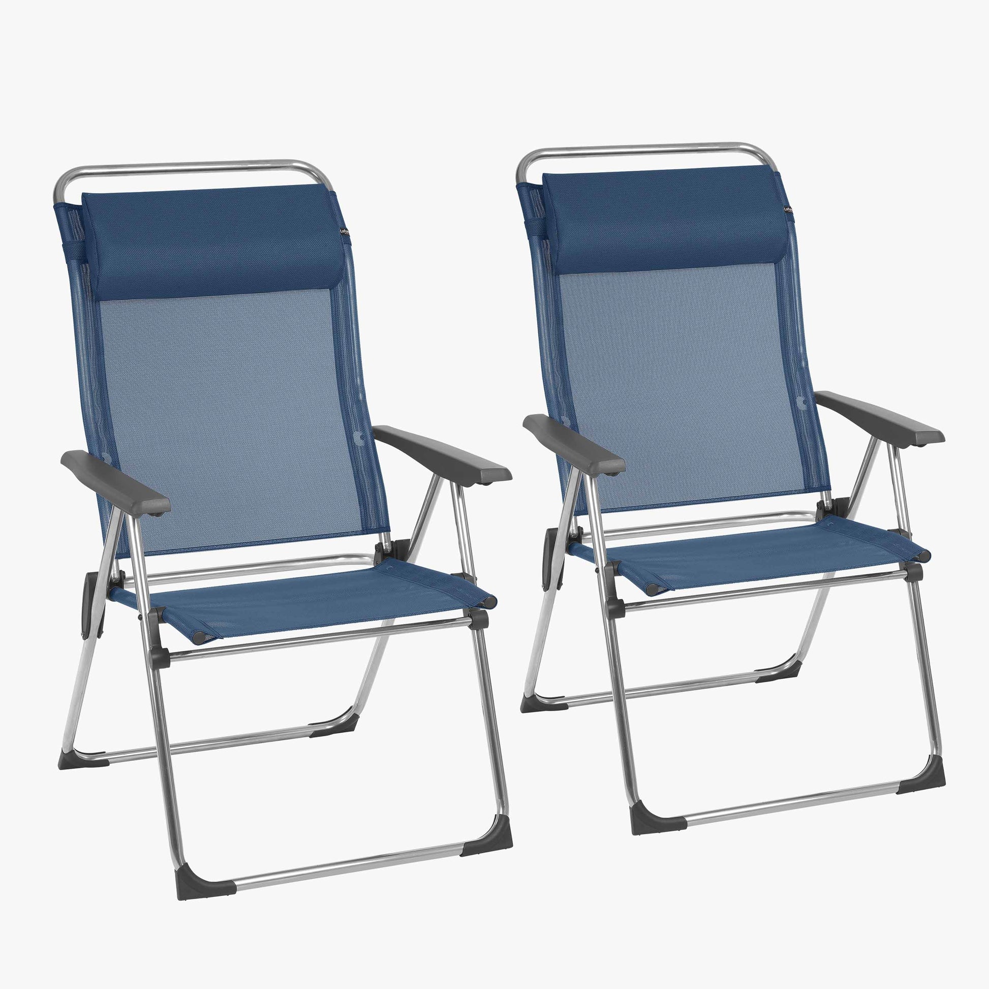 campingstühle aluminium Set of 2 folding camping chairs alu cham xl Batyline®iso ocean